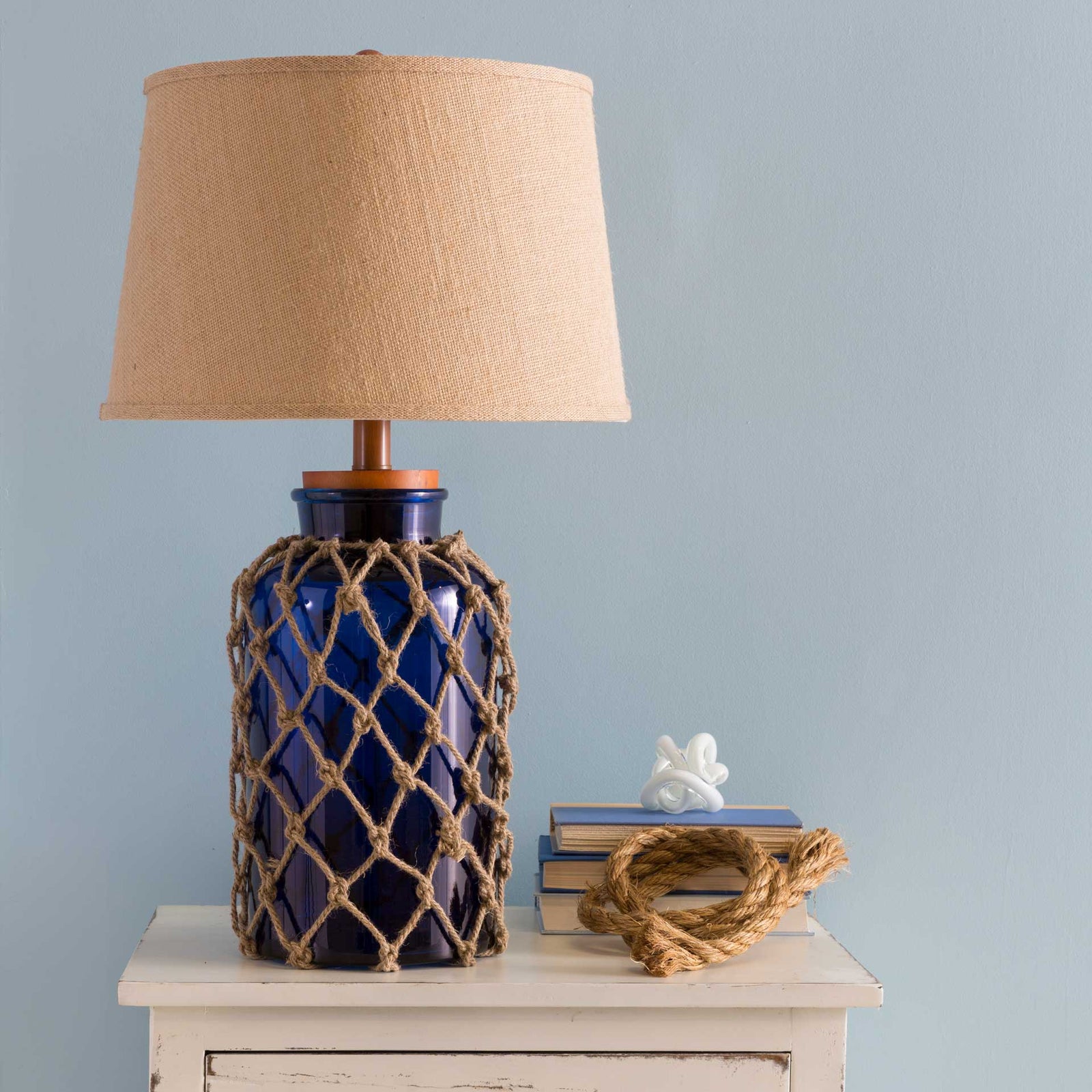 Amaia Table Lamp Dark Blue/Wheat/Navy
