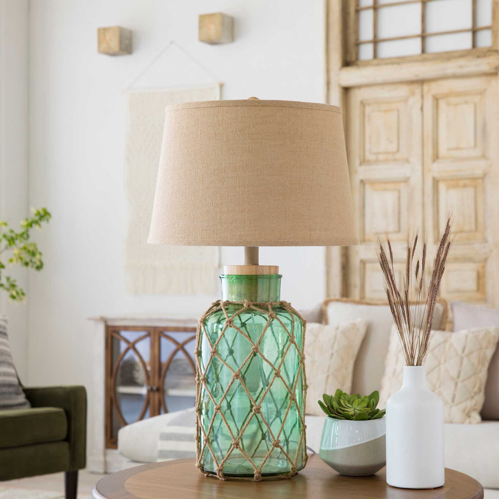 Amaia Table Lamp Mint/Wheat/Natural