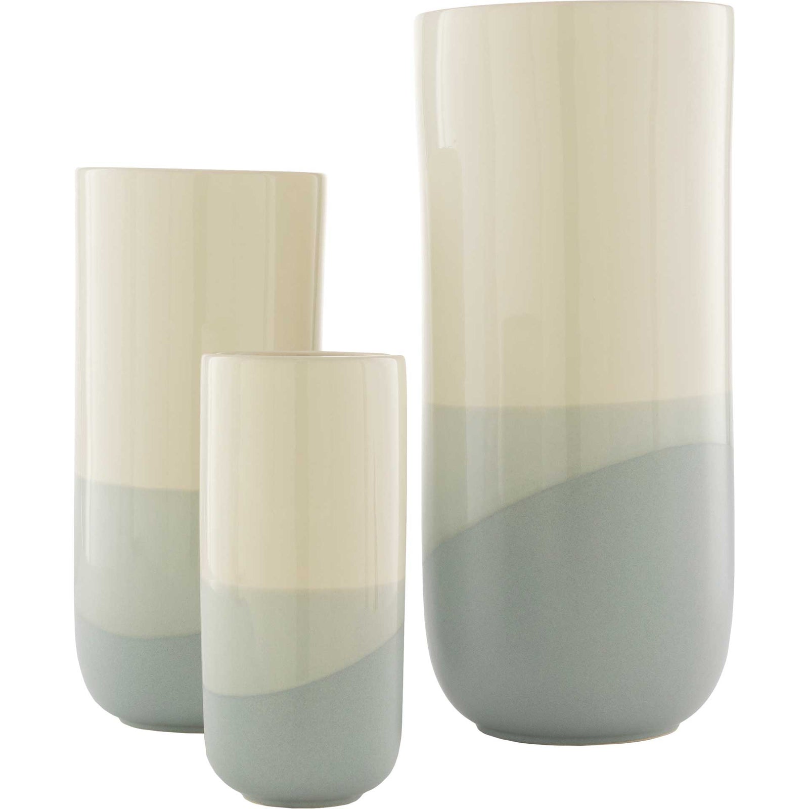 Genevieve Vase Cream/Light Gray