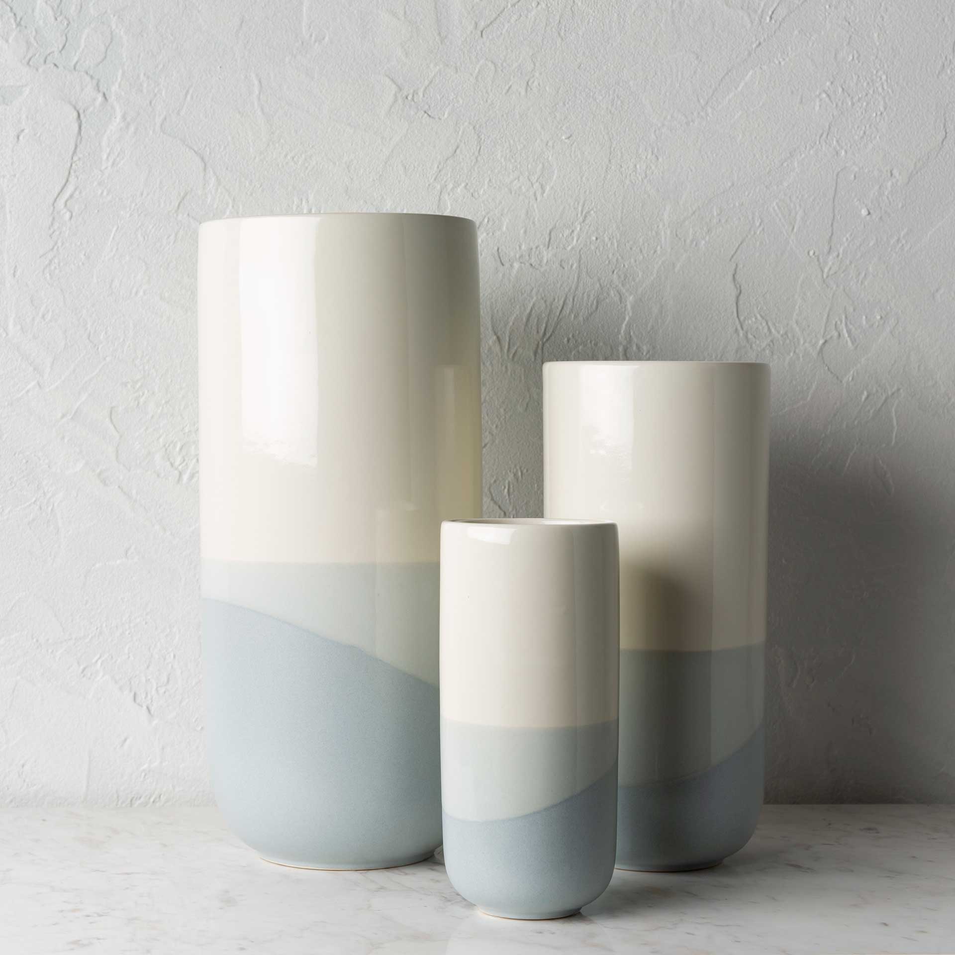 Genevieve Vase Cream/Light Gray