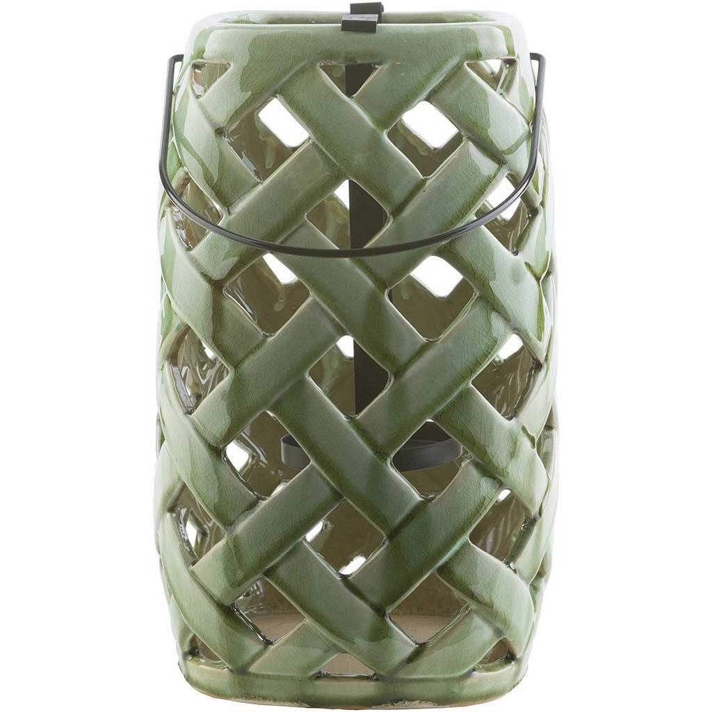 Galilee Ceramic Lantern Moss