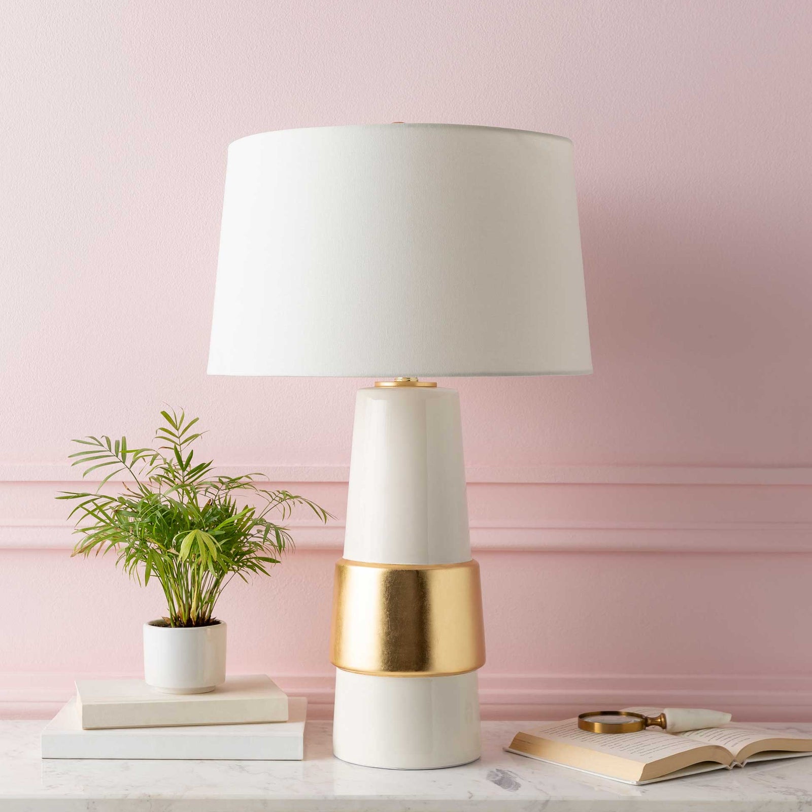 Ismael Table Lamp Ivory/White/Wheat