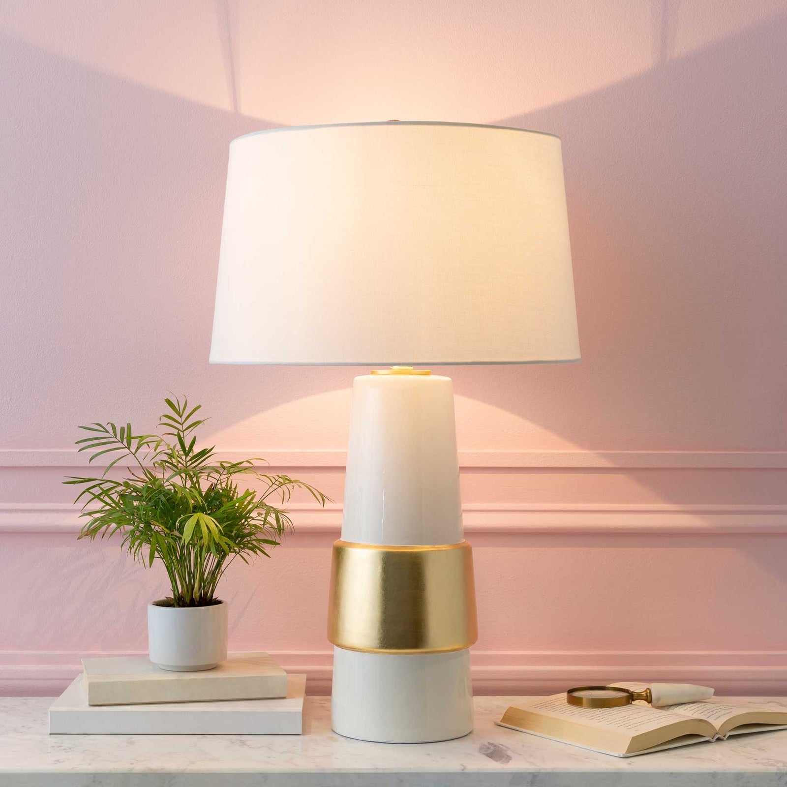 Ismael Table Lamp Ivory/White/Wheat