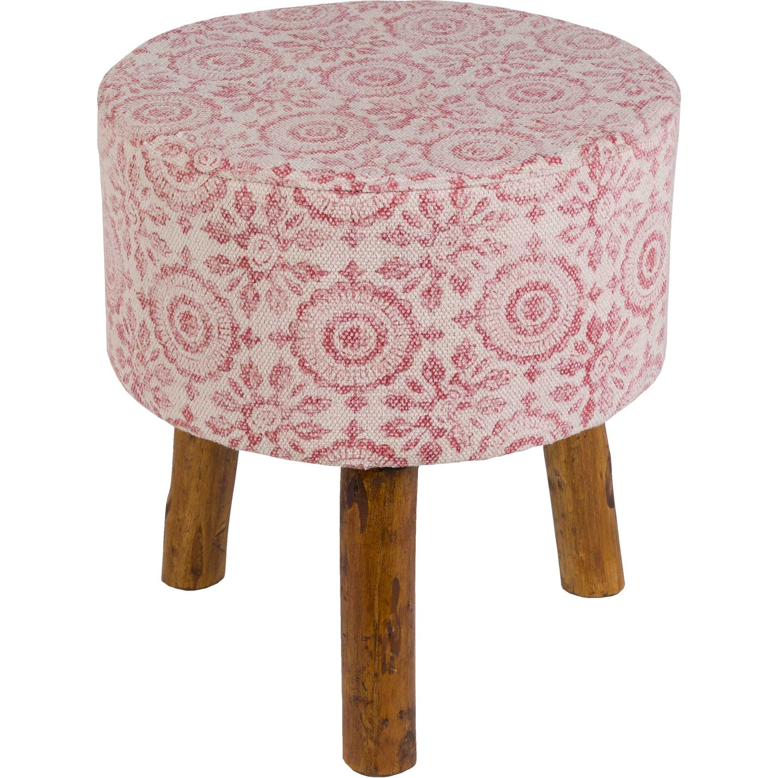 Inaya Stool Bright Pink/White