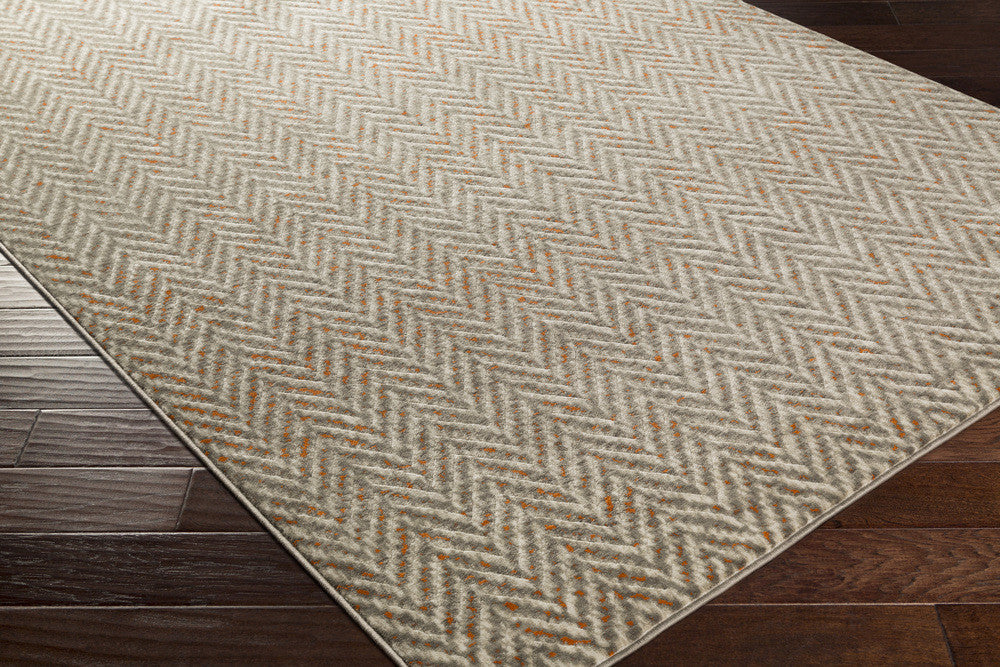 Jax Light Gray/Burnt Orange Chevron Area Rug