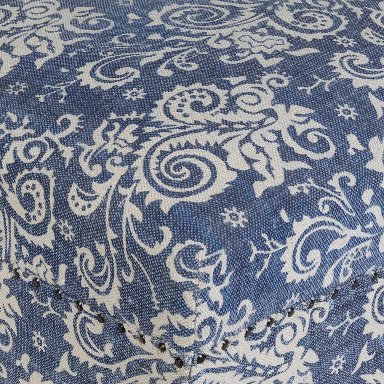 Kailey Ottoman Navy/White