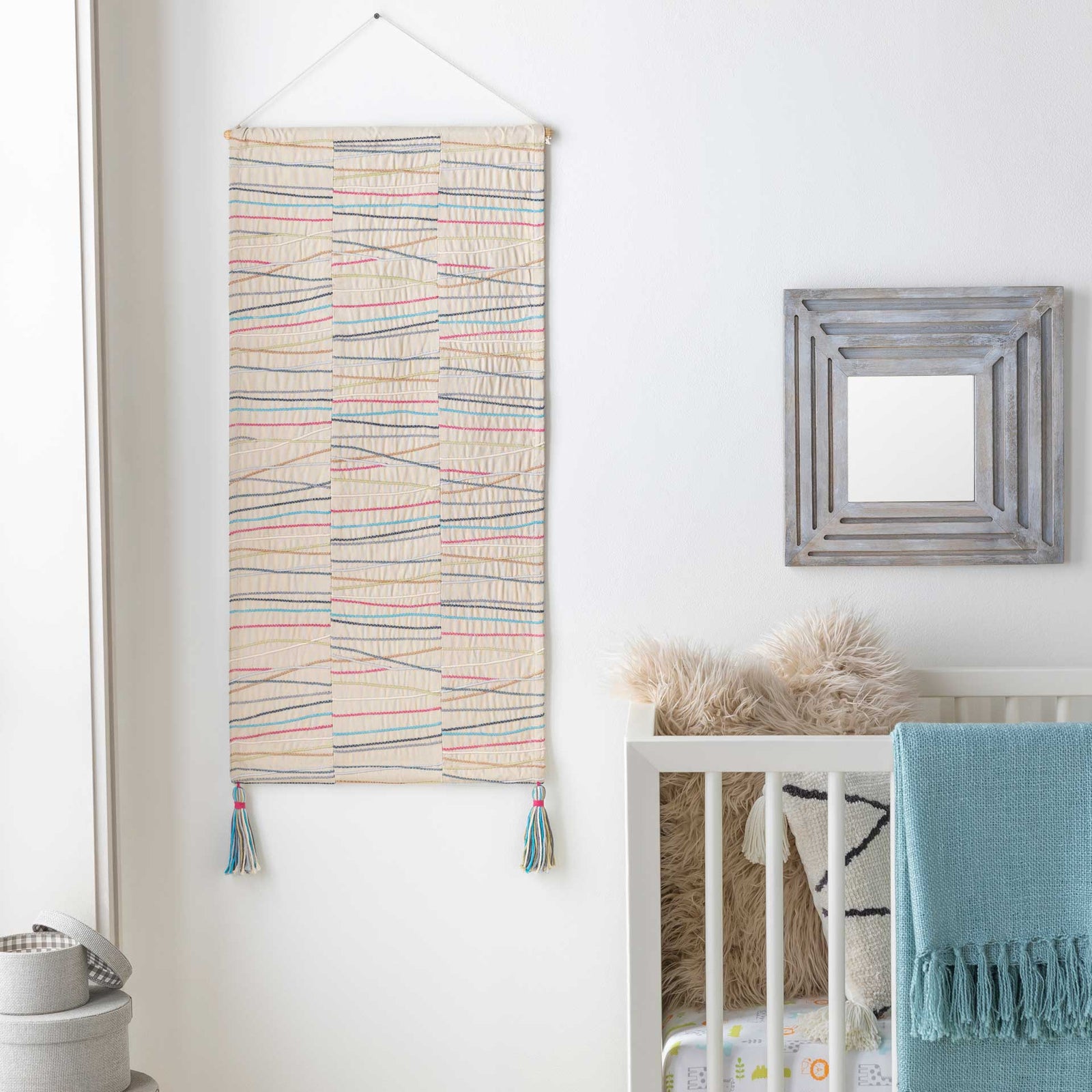 Kade Wall Hanging Khaki/Beige/Bright Pink