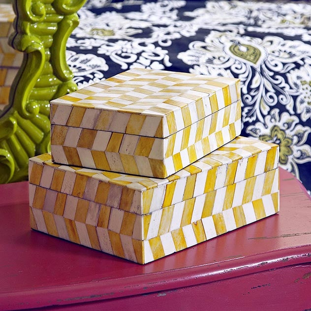 Elite Mellow Yellow Bone Boxes (Set of 2)