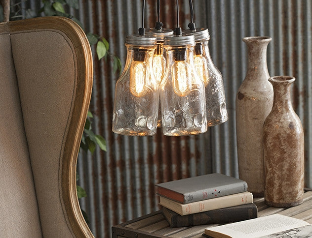 Catoosa Glass Bottle Cluster Pendant Light