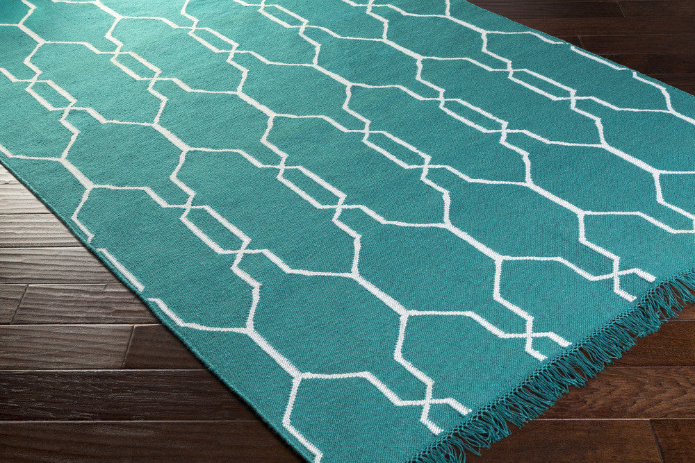 Lagoon Teal/Ivory Area Rug