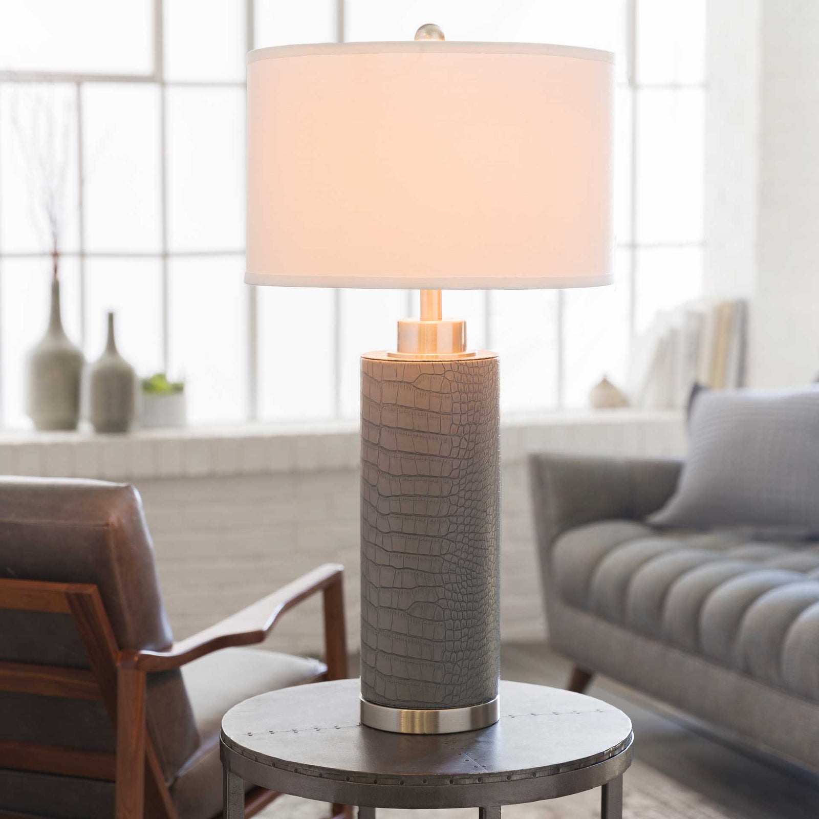 Lilith Table Lamp Charcoal/White/Slate