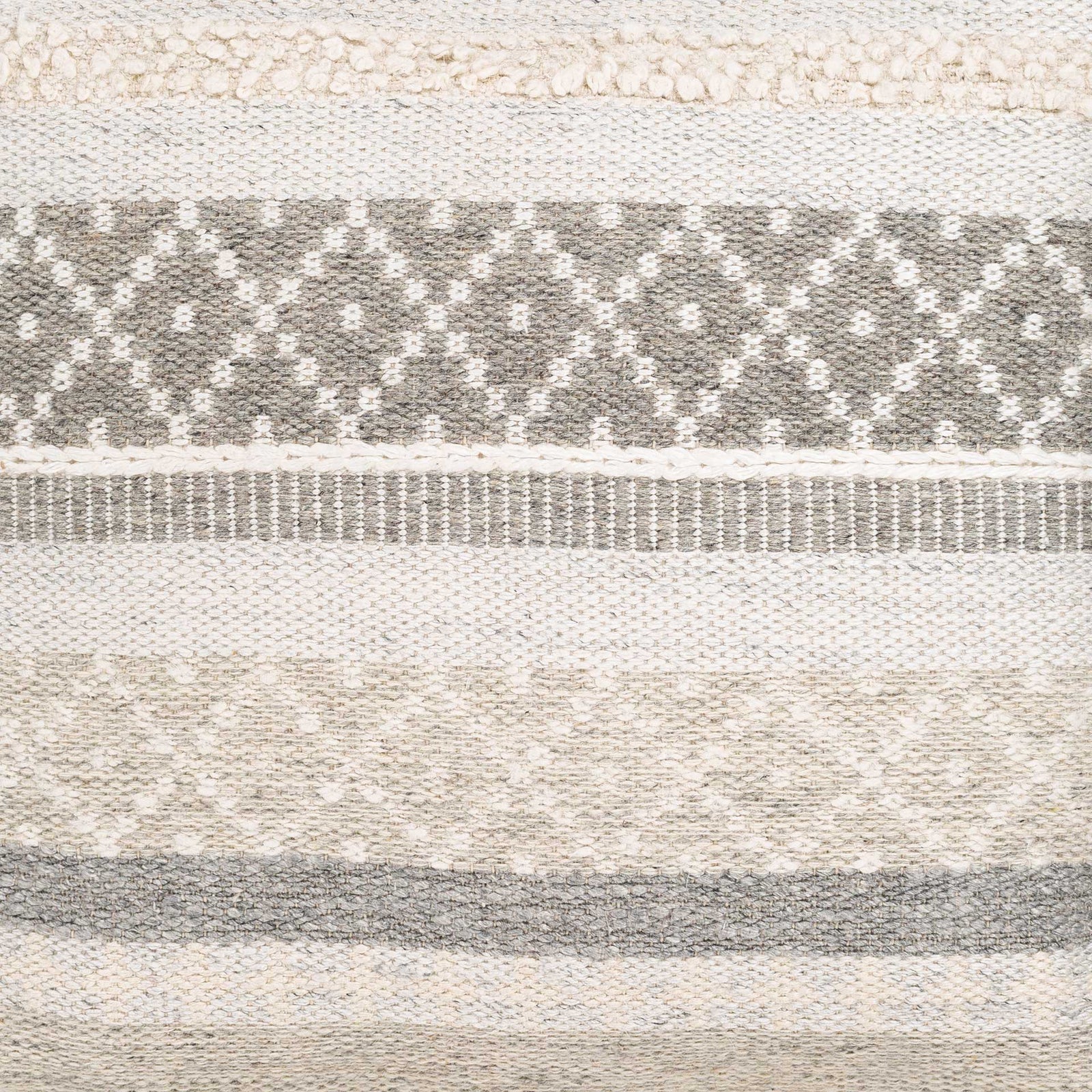 Logan Pouf Taupe/White/Ivory