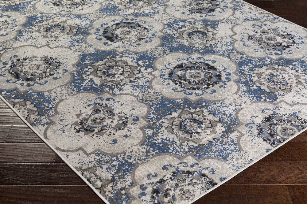 Mavrick Gray/Teal/Beige Area Rug