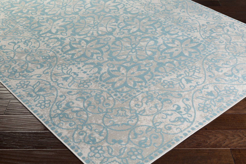 Mavrick Teal/Gray/Beige Area Rug