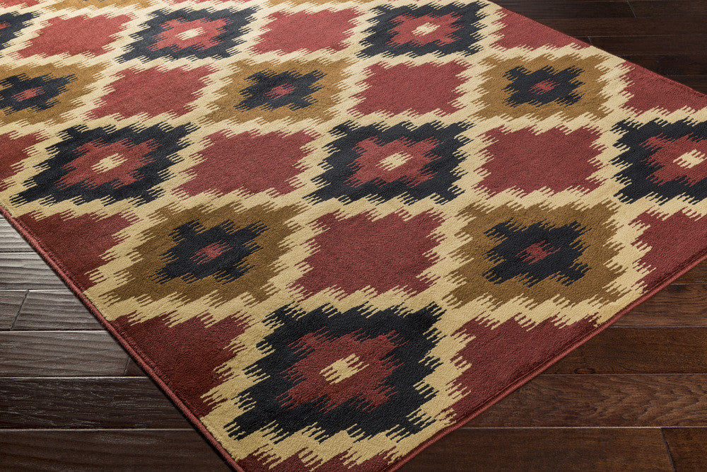Mountain Home Burgundy/Black/Tan Area Rug