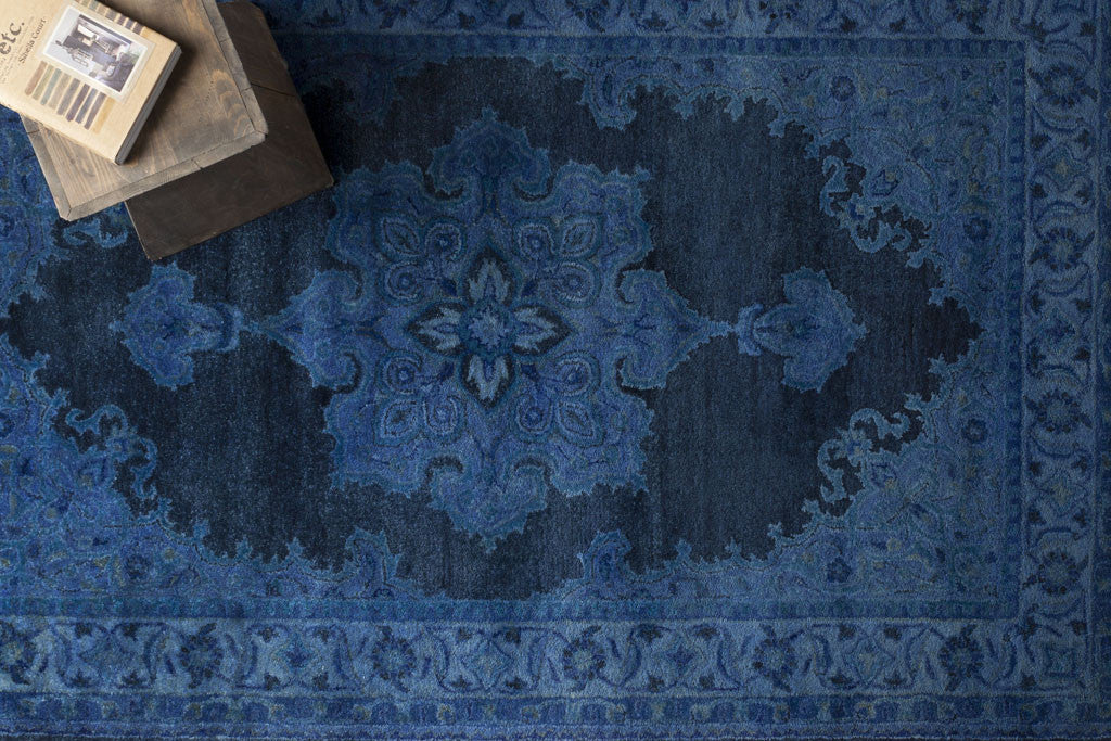 Mykonos Blue/Dark Gray Area Rug