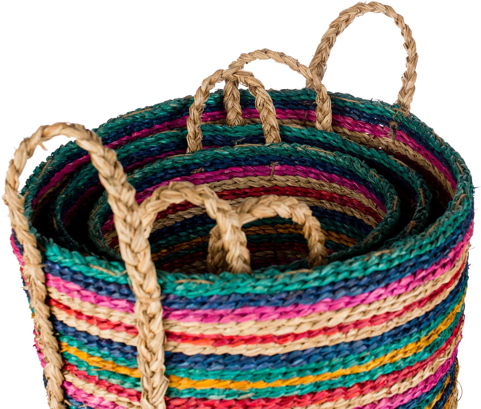 Nana Basket Emerald/Dark Blue/Bright Pink