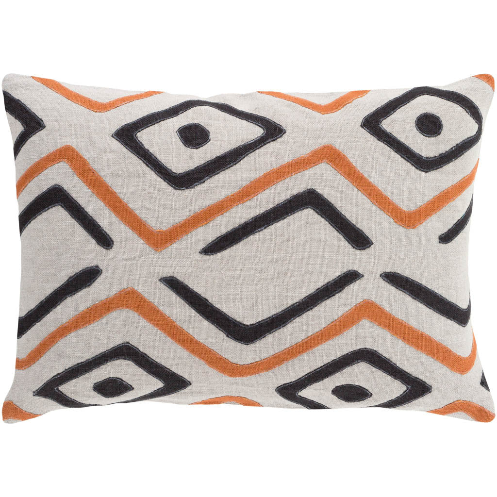 Nairobi Light Gray/Rust/Black Pillow