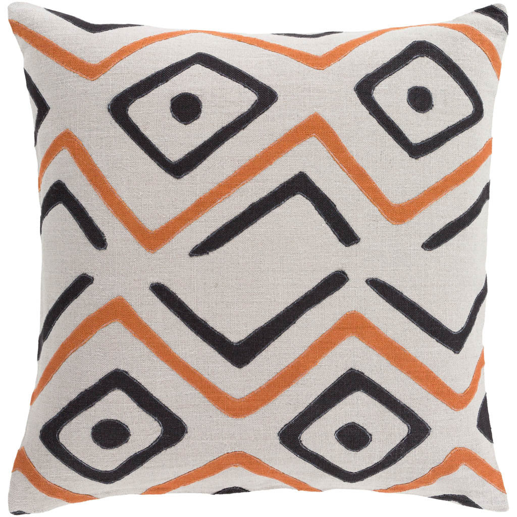 Nairobi Light Gray/Rust/Black Pillow