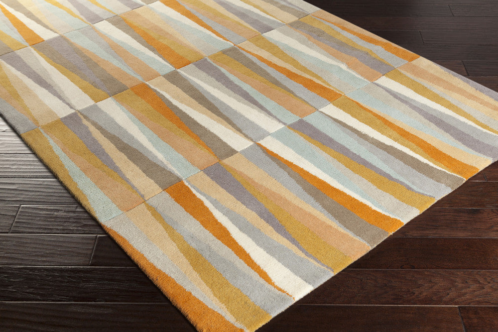Oasis Light Gray/Burnt Orange Area Rug