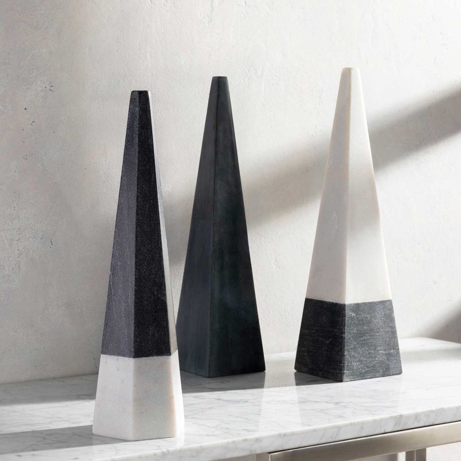 Pyramidal Decorative Accent Black/White