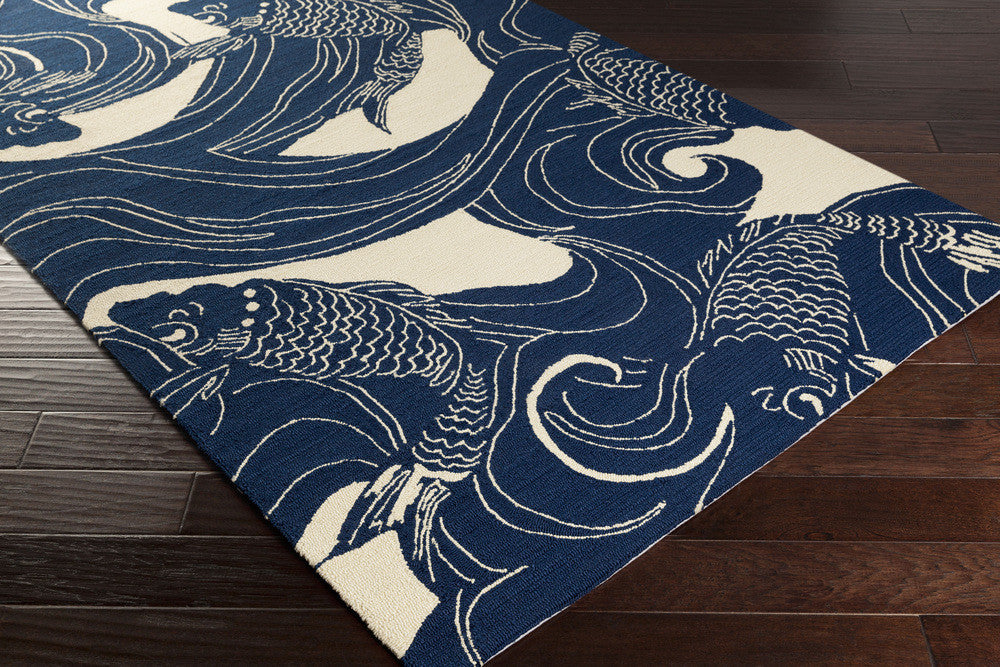 Rain Pacific Navy/Beige Area Rug