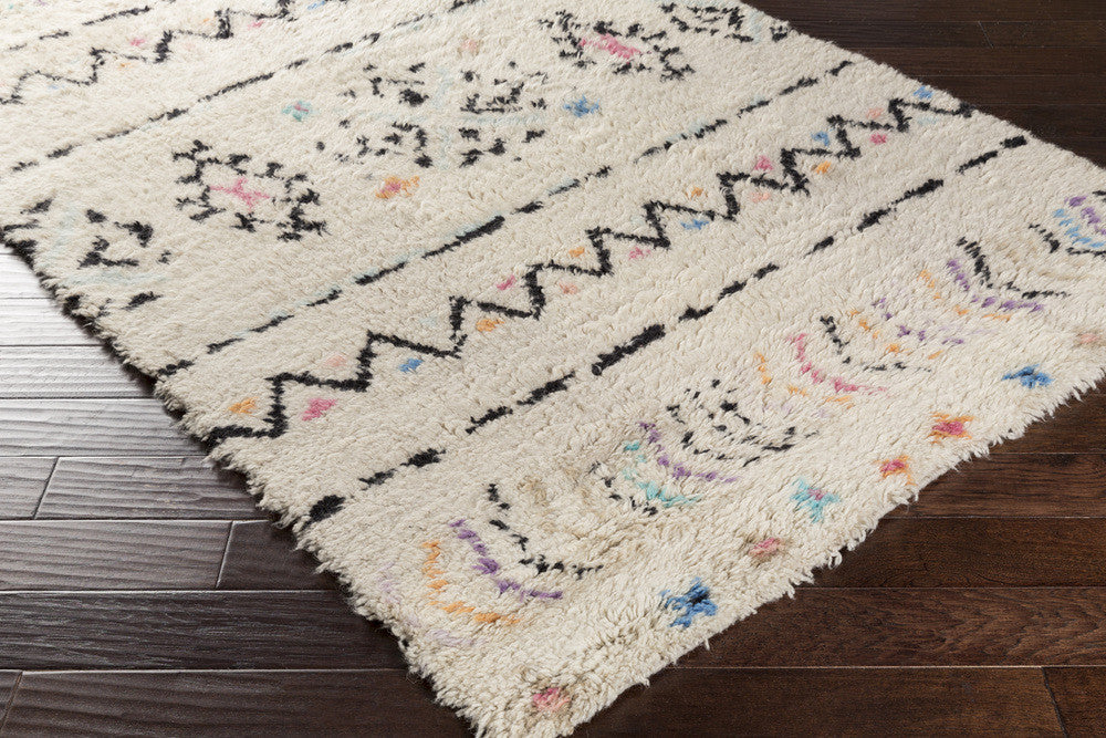 Riad Cream/Black/Bright Pink Area Rug