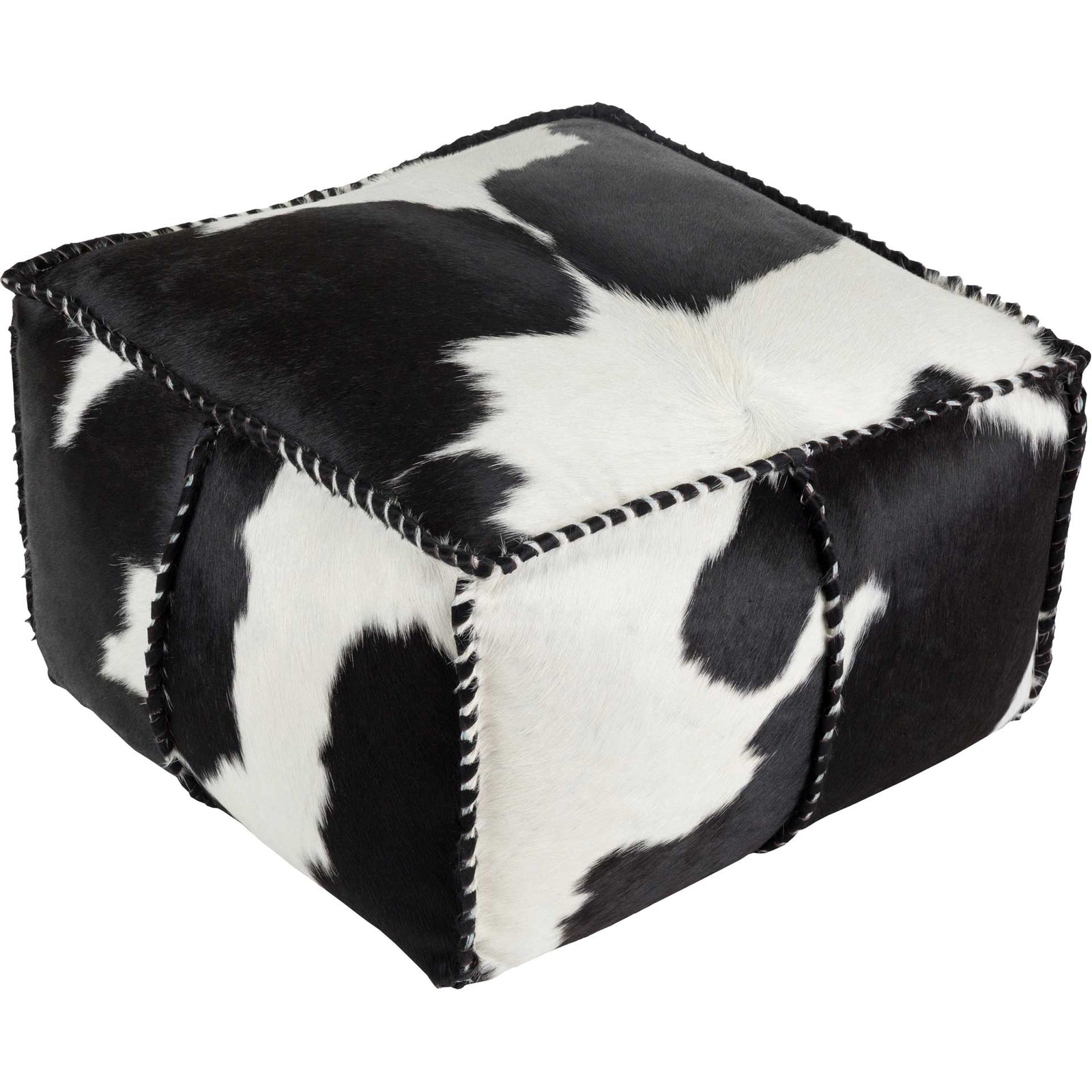 Raelyn Pouf White/Black