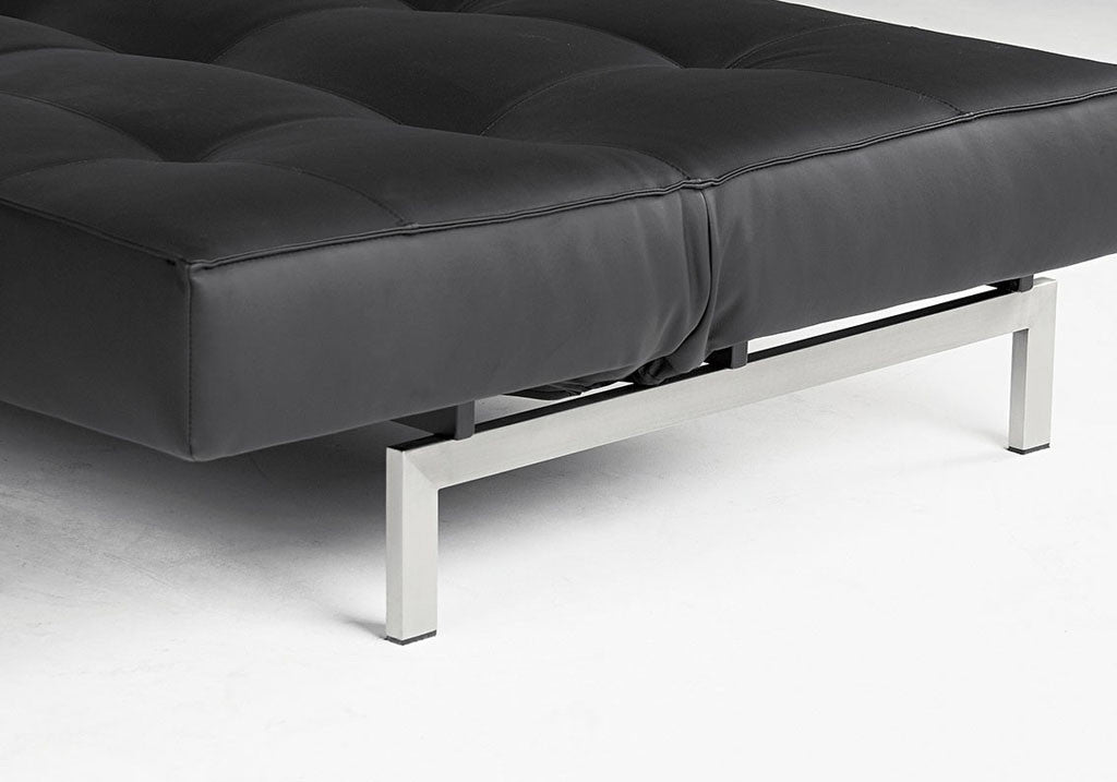 Stockholm Arm Sofa Steel Black Leather