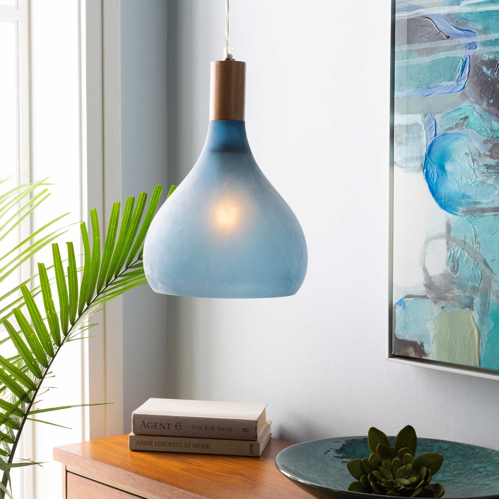 Stockton Round Pendant Denim/Teal