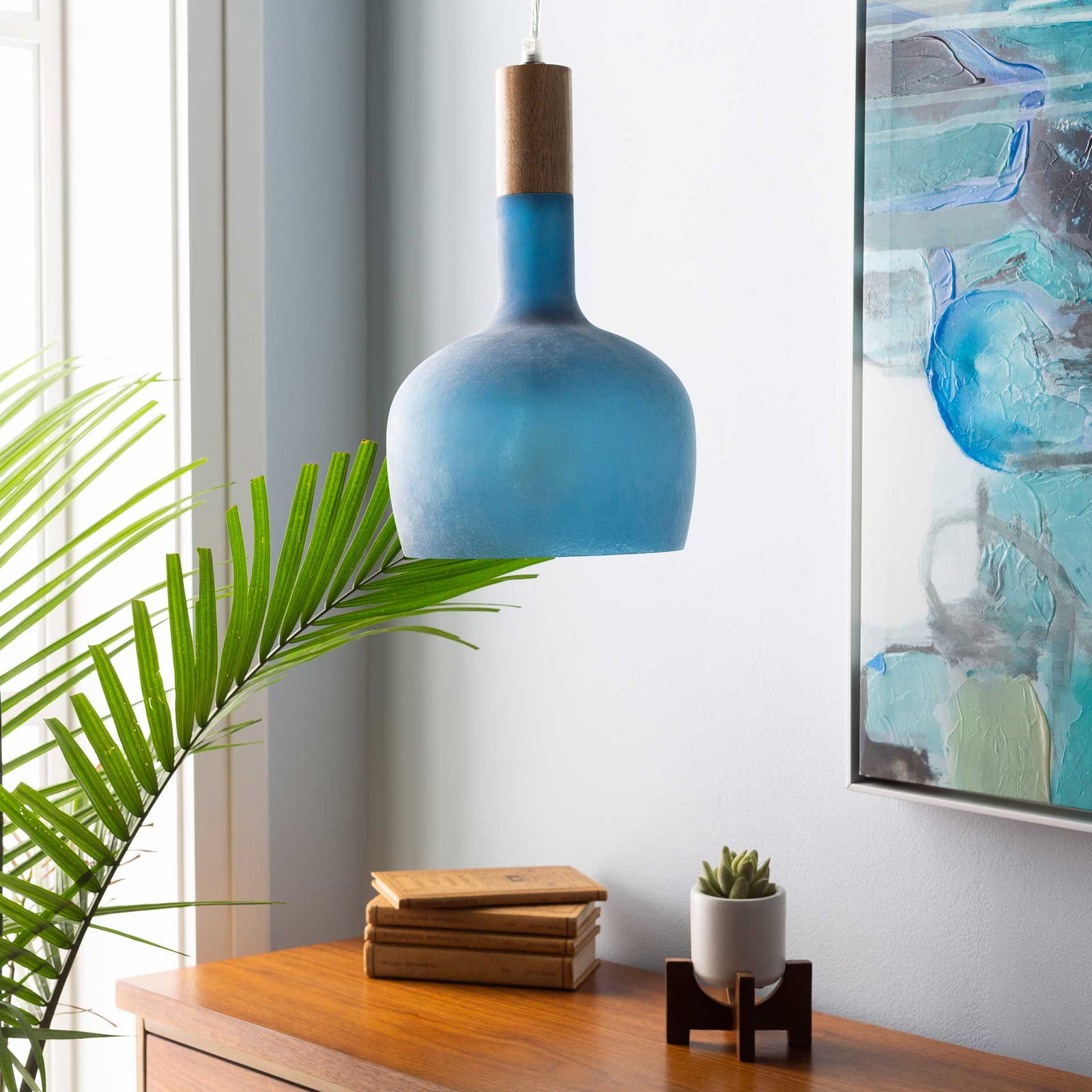 Stockton Bell Pendant Denim/Teal