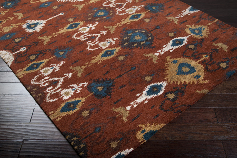 Surroundings Burnt Orange/White/Taupe Area Rug