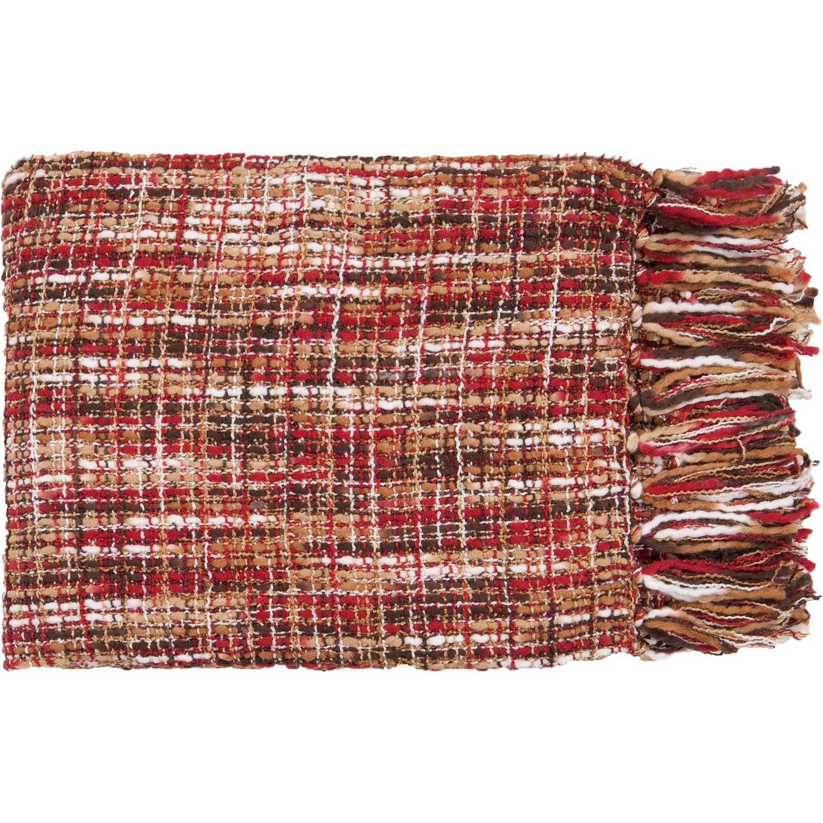 Tajhari Throw Bright Red/Tan/White