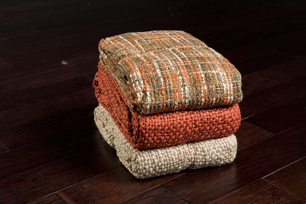 Tabitha Textural Orange/Brown/Neutral Throw