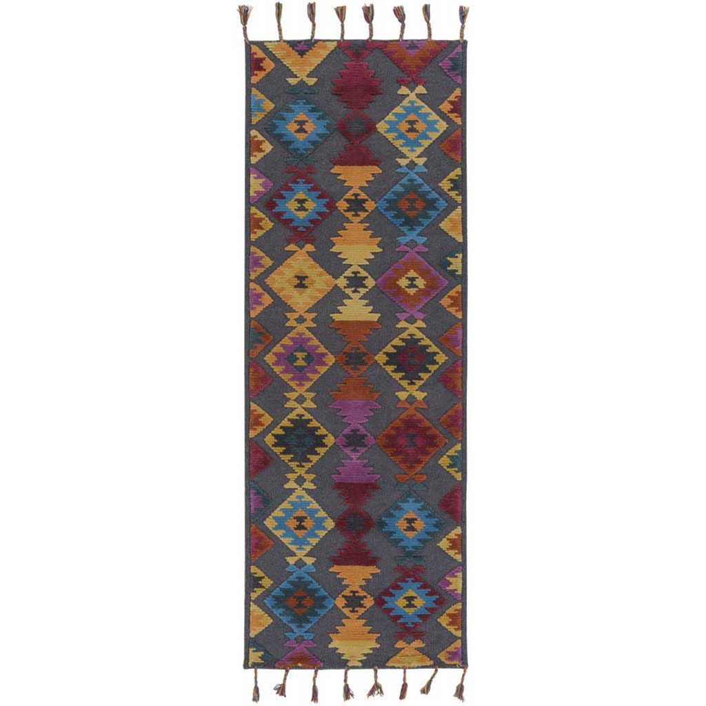 Tallo Navy/Magenta/Burgundy Runner Rug