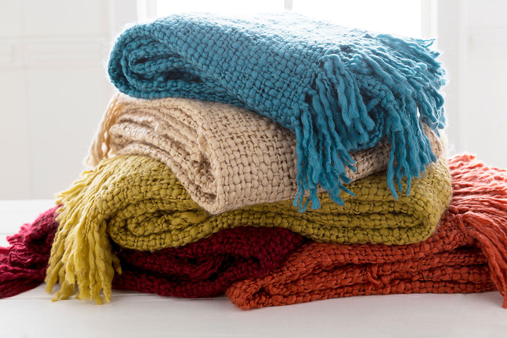 Tobias Solid Blue Throw