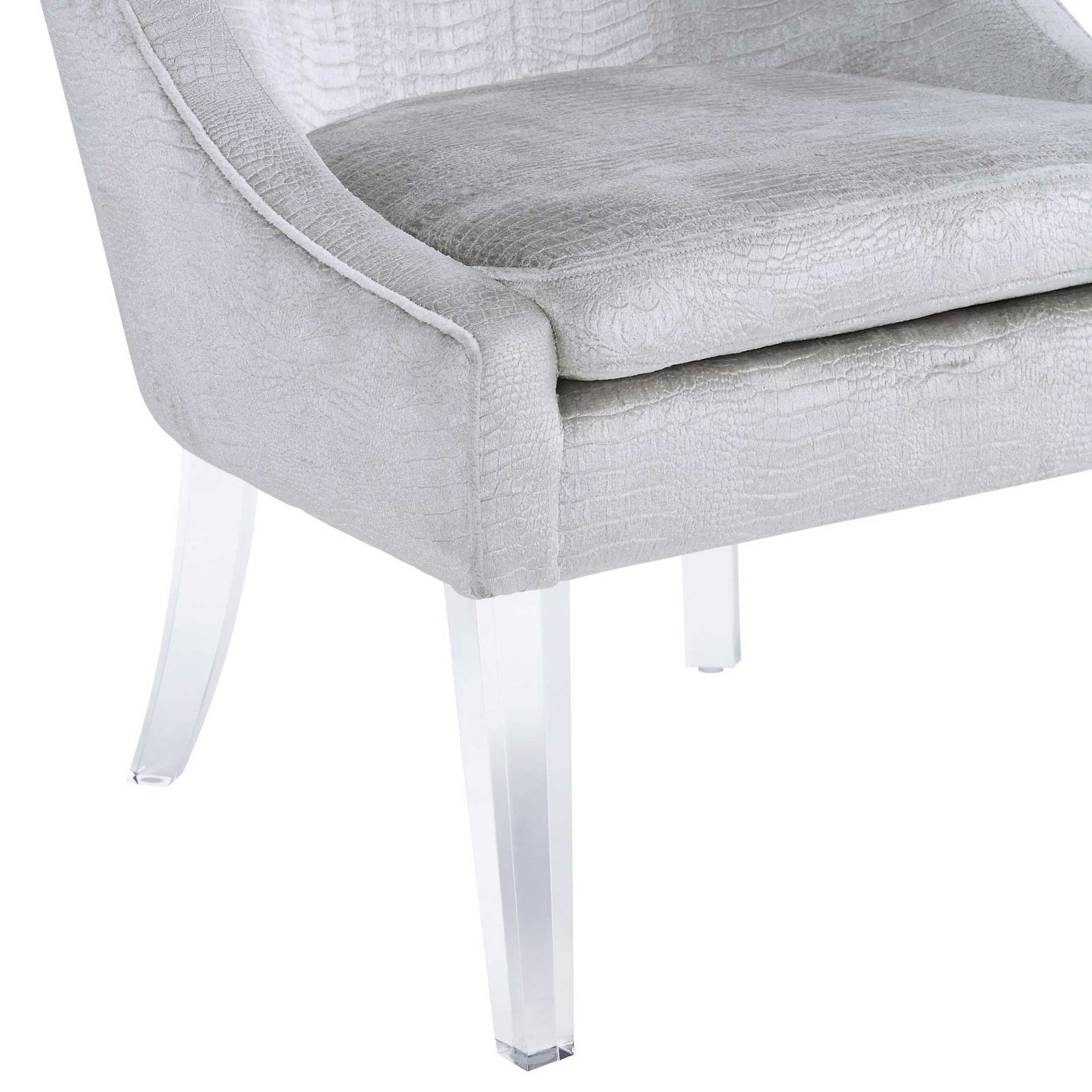 Myrtis Croc Chair Silver