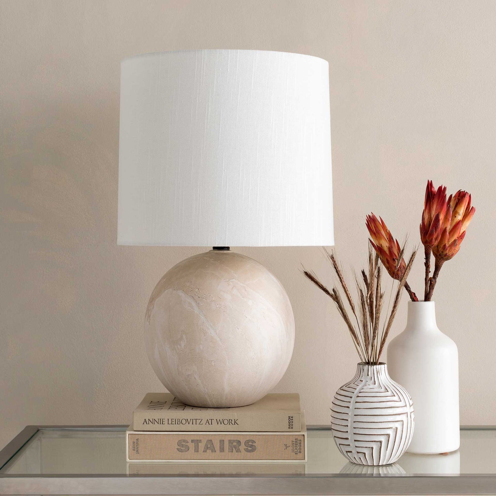 Vicenzia Table Lamp Cream/White/Natural