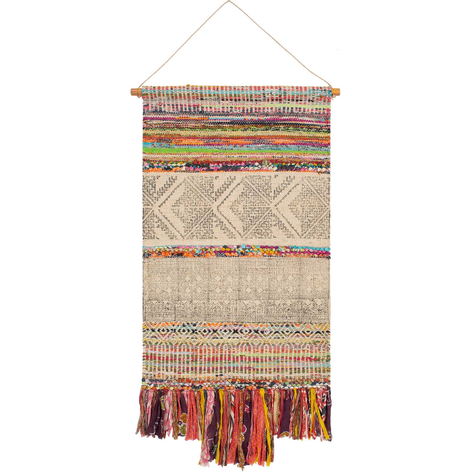 Zeke Wall Hanging Wheat/Charcoal/Navy