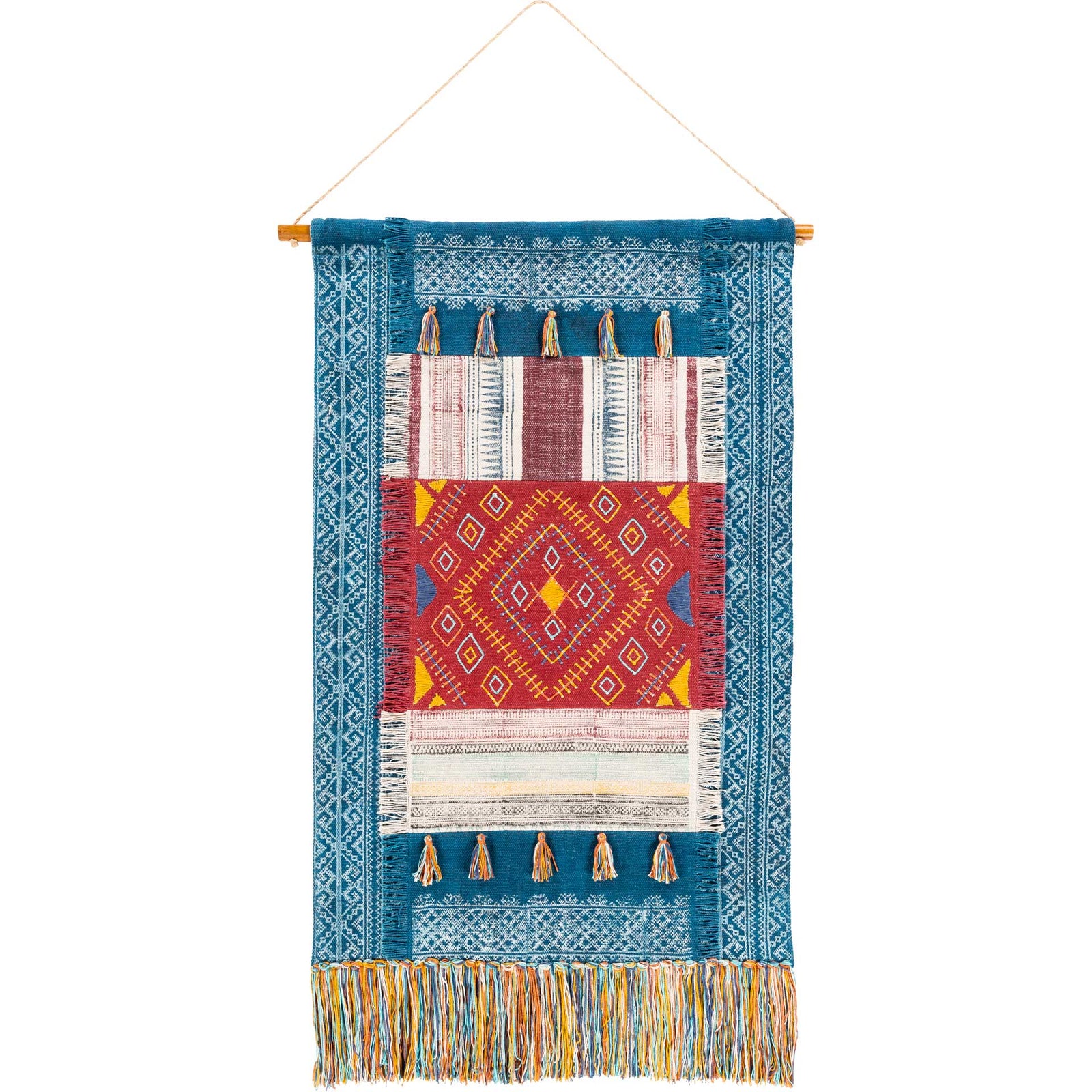 Zeke Wall Hanging Aqua/Butter/Beige