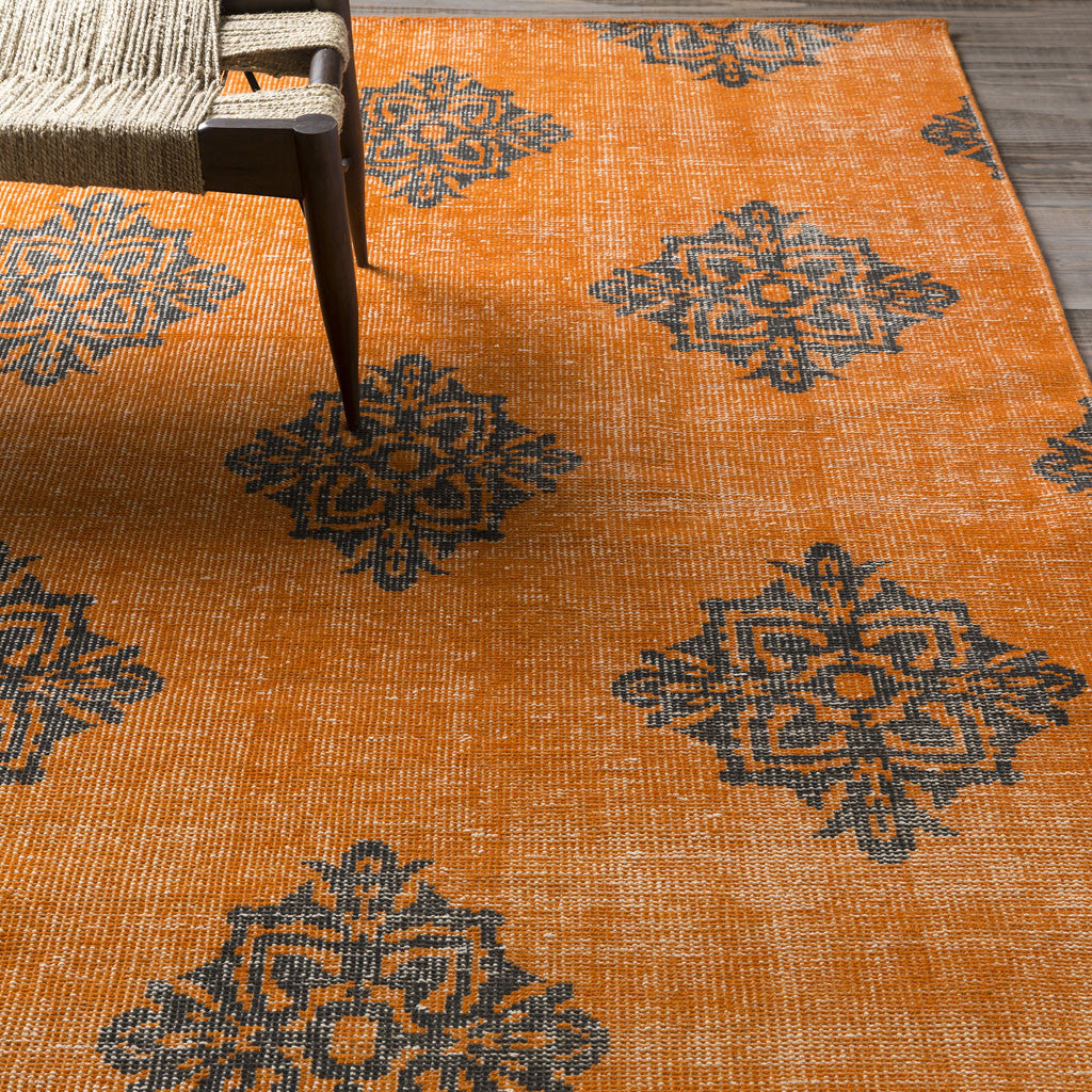Zahra Burnt Orange/Black Area Rug