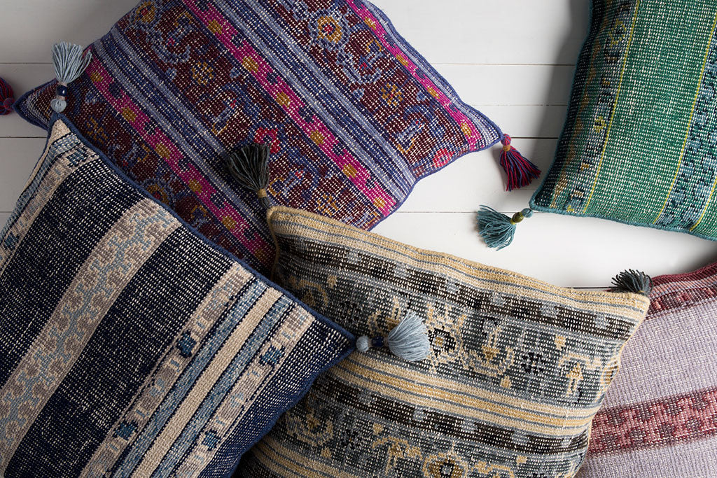 Vintage Heirloom Cobalt/Magenta Pillow