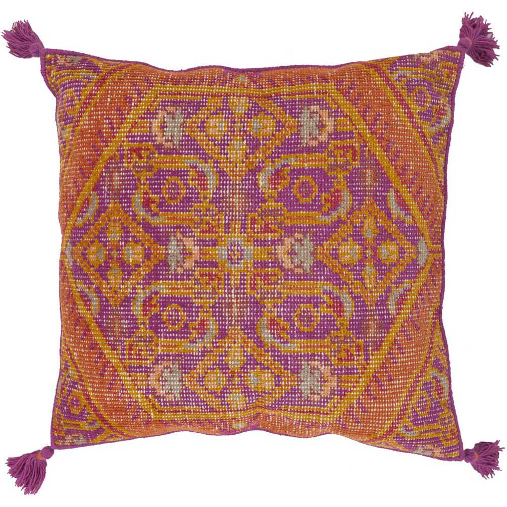 Vintage Heirloom Magenta/Burnt Orange Pillow
