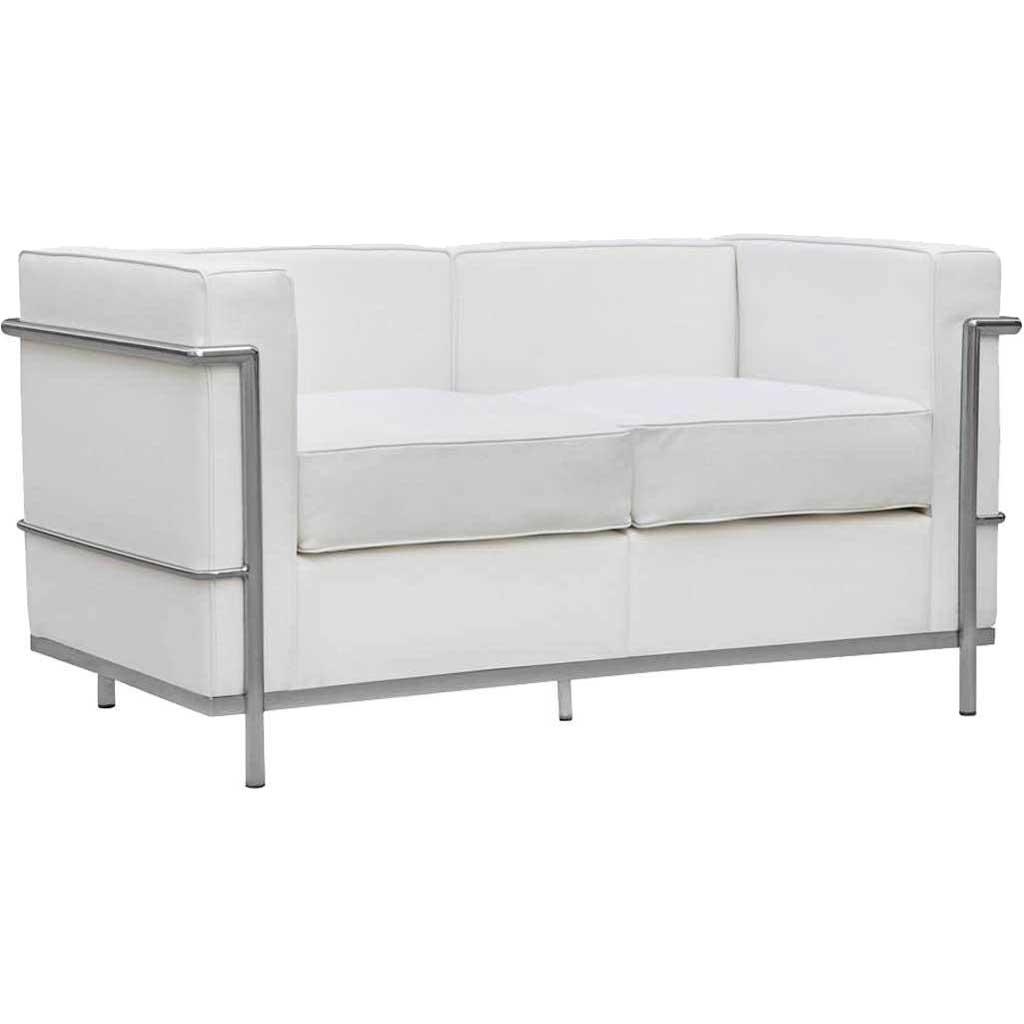 Cubis Petit Loveseat White