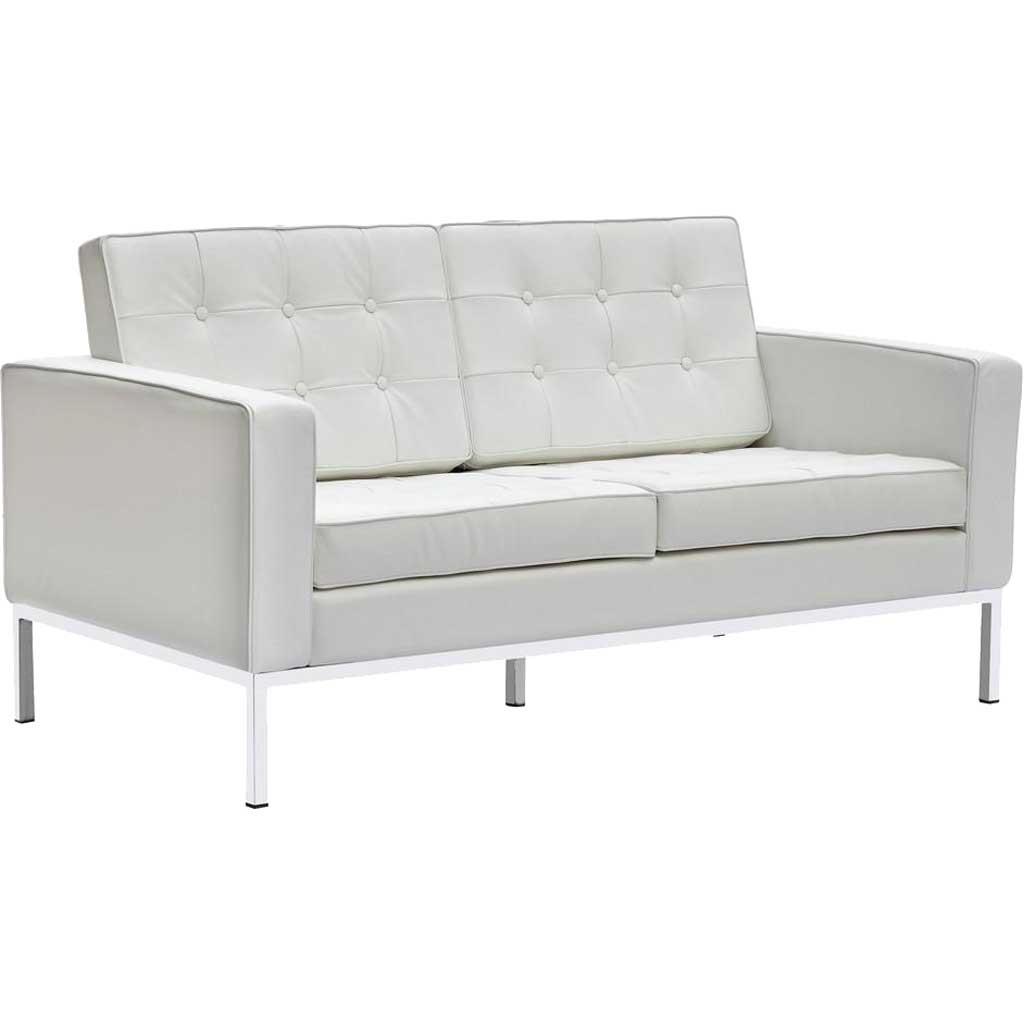 Belmont Loveseat in Leather White