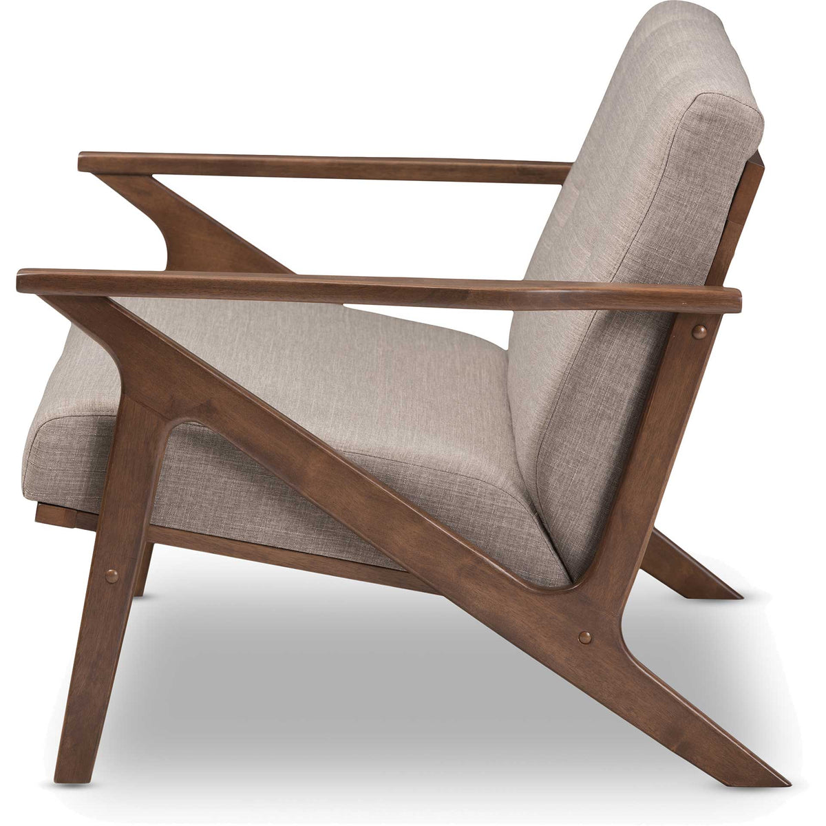 Birdie Fabric Tufted Loveseat Light Gray/Walnut