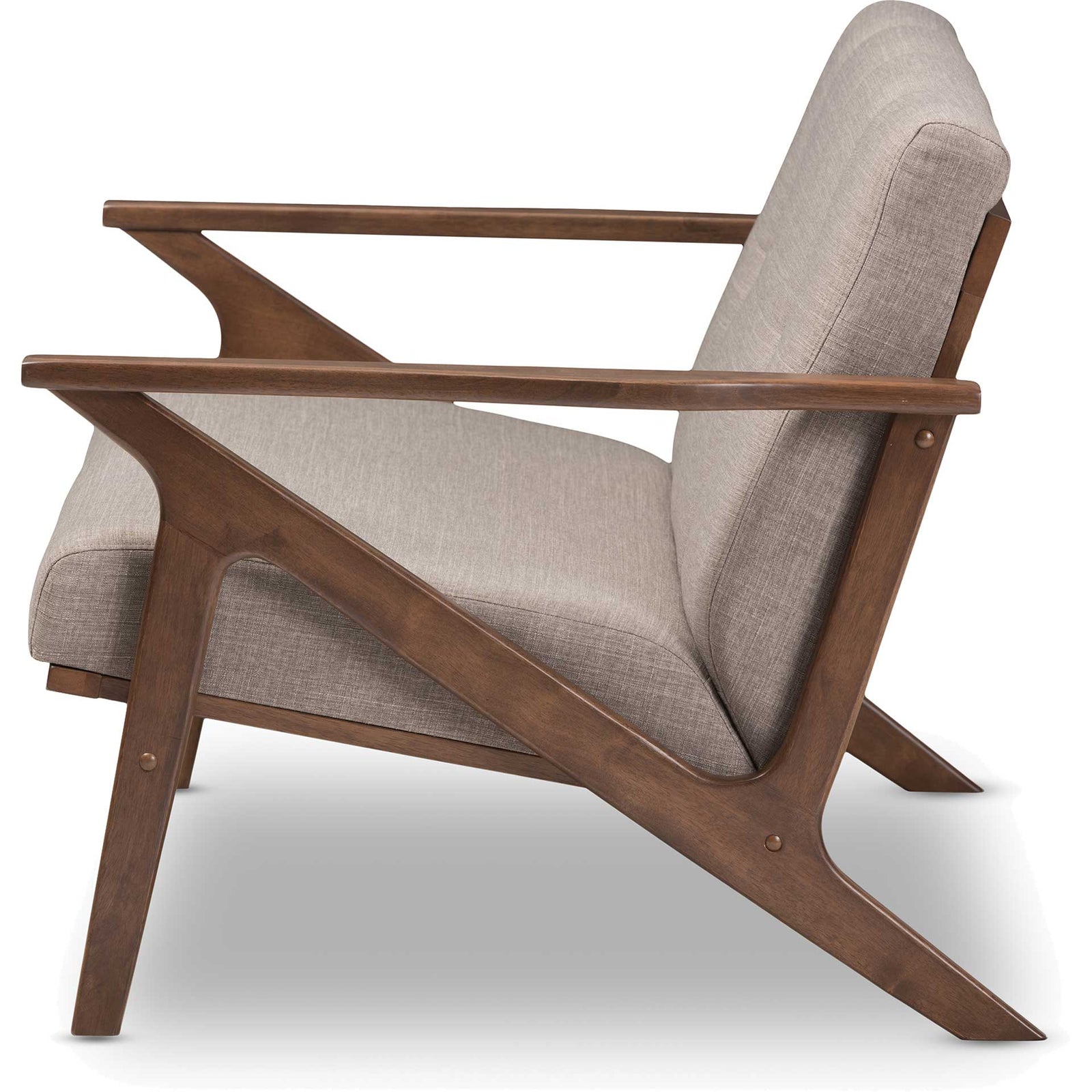 Birdie Fabric Tufted Loveseat Light Gray/Walnut