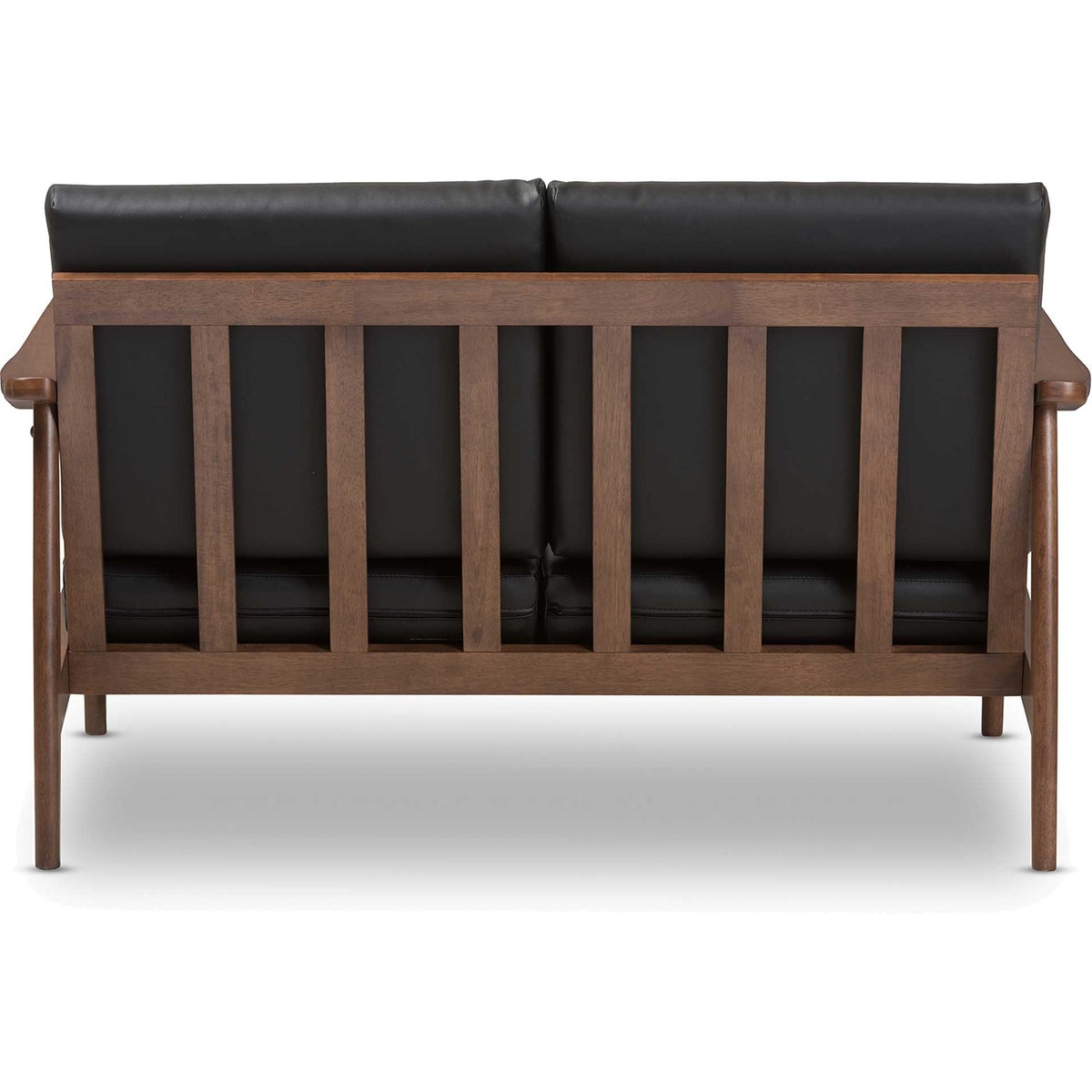 Vega Faux Leather Loveseat Black/Walnut