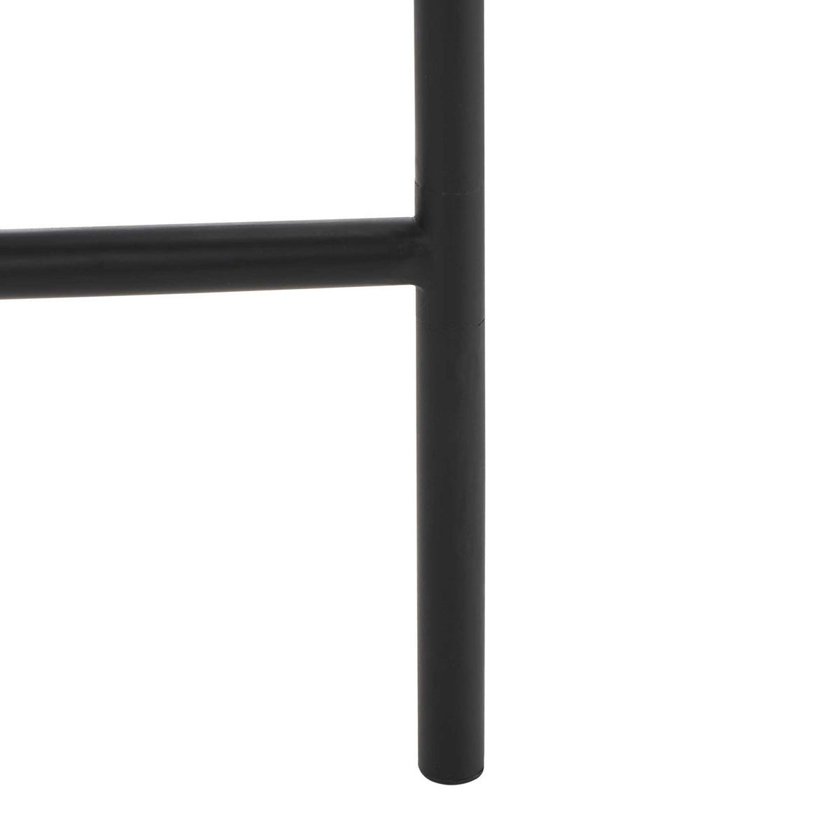 Matte black iron leg with triangular stretcher for sturdy support