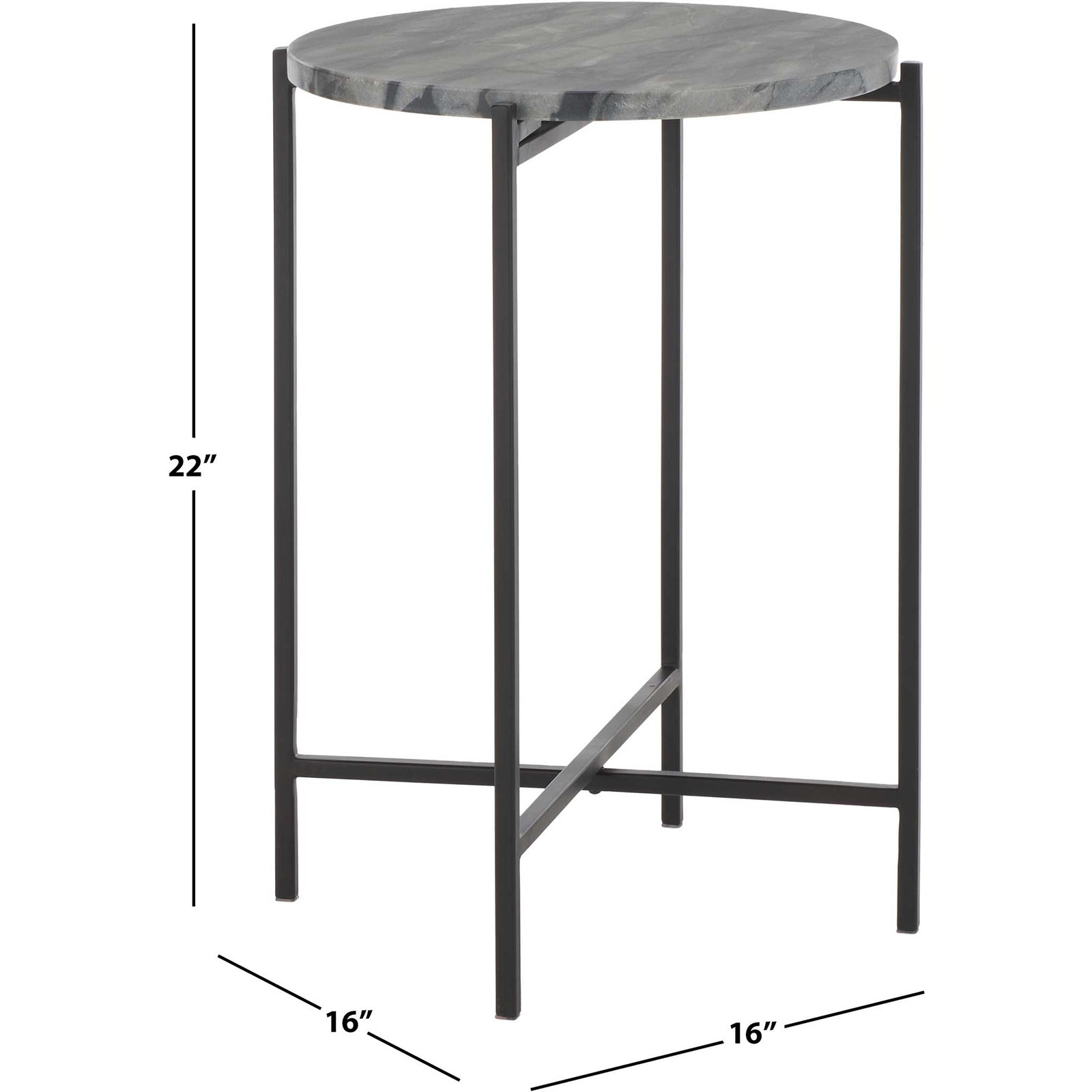 Compact round accent table sized for small spaces || ACC4604A || dimension_studio